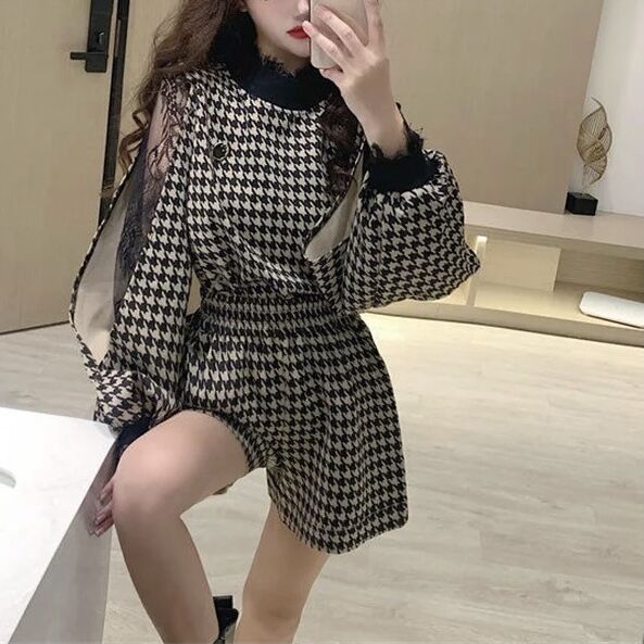 レーススリーブ 千鳥格子セットアップ | Selectshop.Joie レーススリーブ 千鳥格子セットアップ | Selectshop.Joie