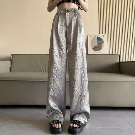 ジャガードハイウエストパンツ 3色展開