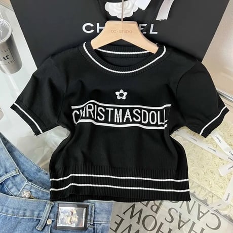 ロゴボーダー サマーニット 3色展開