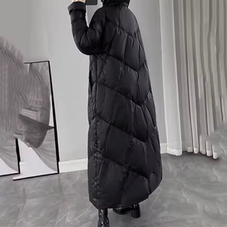 ロングコットンダウンコート 2色展開