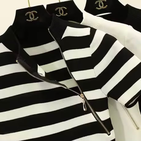 ジッパースリムサマーニット 3色展開