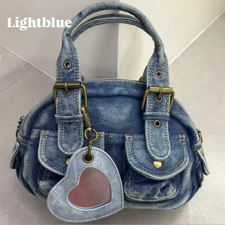 ハートミラーデニムバッグ 3色展開