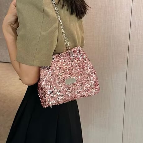 スパンコールバケットバッグ 3色展開