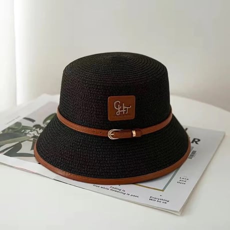 レザーデザイン ストローハット 4色展開