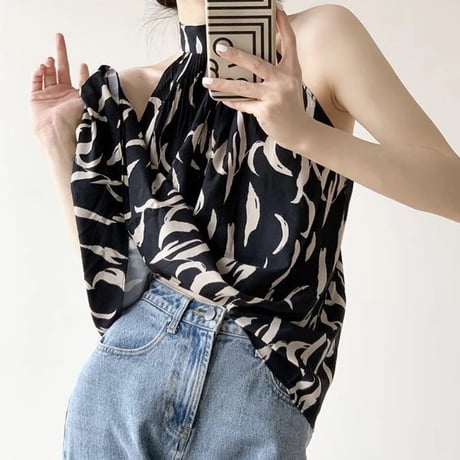 ホルターネック シックシフォントップス