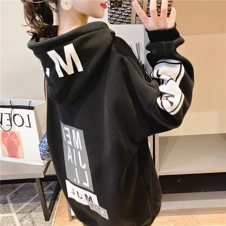 ビッグロゴ スウェットルーズパーカー 2色展開