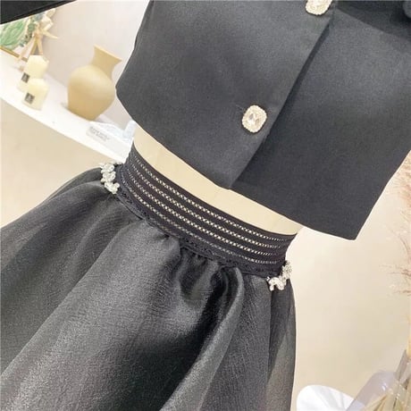 ビジュージャケット メッシュスカートセット