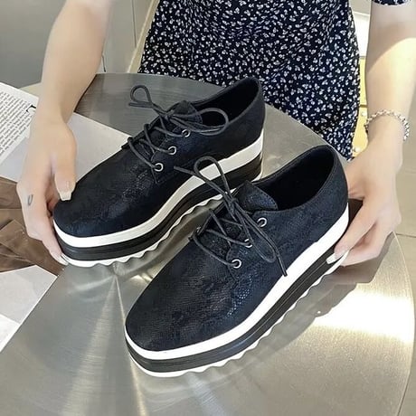 スネークプリント ハイソールシューズ 4色展開