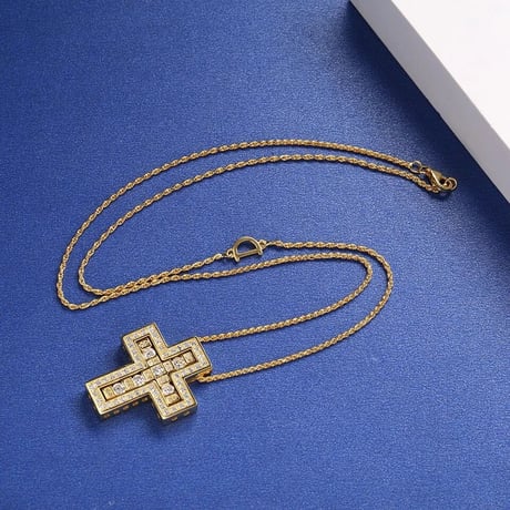 【Silver925】ダブルクロス モチーフネックレス 2色展開