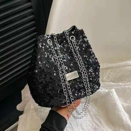 スパンコールバケットバッグ 3色展開