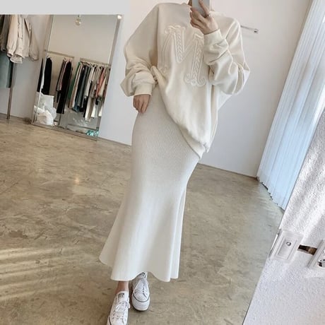 【再入荷!!】ワンカラーステッチ スウェットトップス