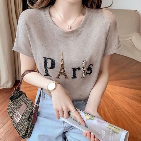 ビーズParisロゴTシャツ 4色展開