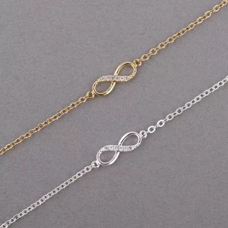 インフィニティ クリスタルストーンブレスレット 2色展開