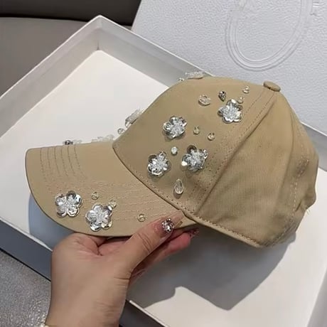 スパンコールフラワーキャップ 4色展開