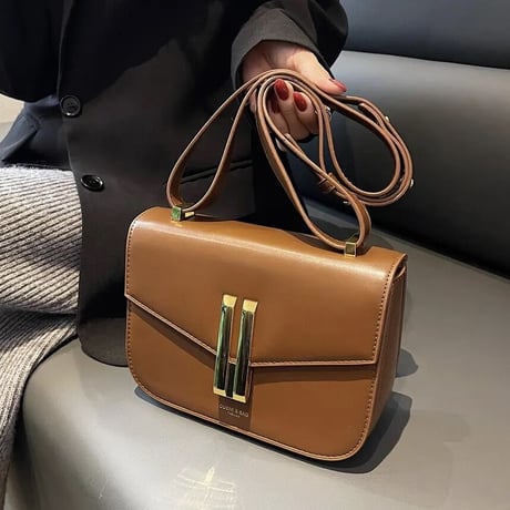ゴールドバックル Puレザーバッグ 5色展開