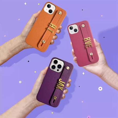 【文字入れ】カスタムレザー iPhoneケース 9色展開