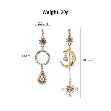 サークル&ムーン クリスタルピアス