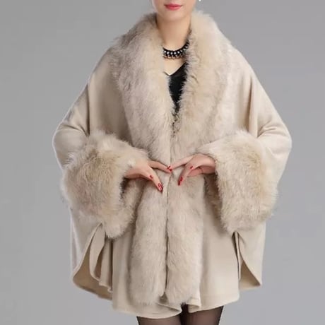 FOXファー ポンチョ 3色展開