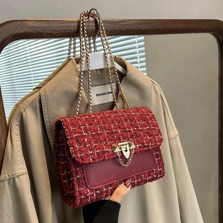 ウールツイード チェーンバッグ 4色展開