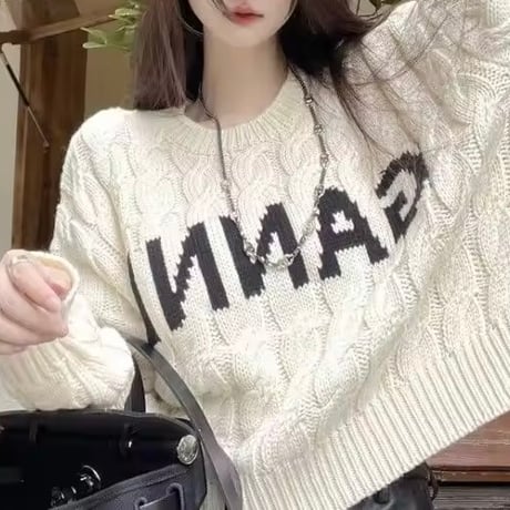 ロゴツイストニット 2色展開
