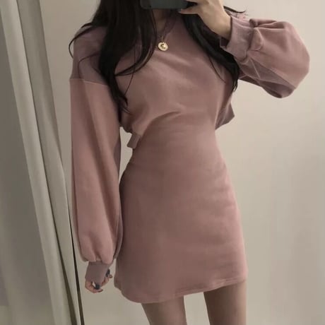 バックスリット スウェットワンピース 3色展開