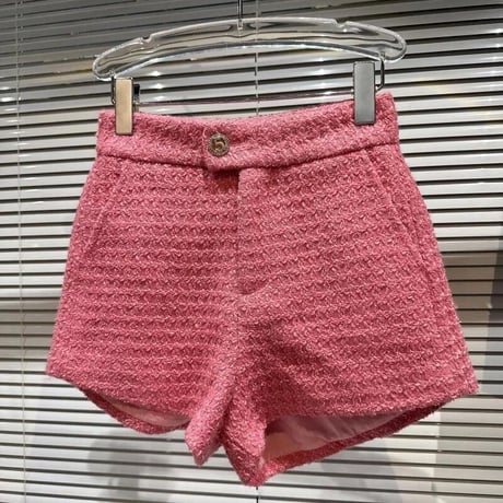 ハイウエストラメ モチーフショートパンツ 3色展開