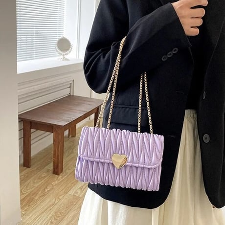 ハート キルティングチェーンバッグ 10色展開