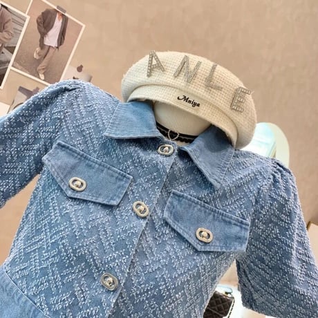 クロスステッチ デニムスカートセット 2色展開