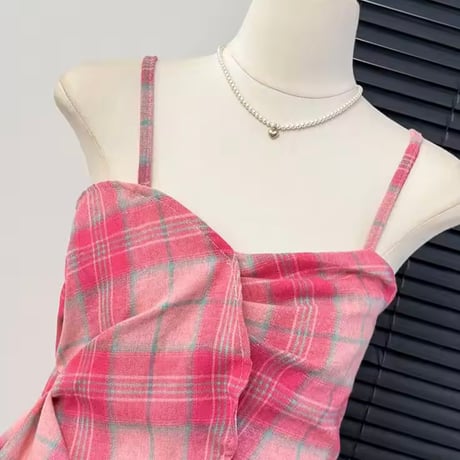 チェックフレアキャミソール 3色展開