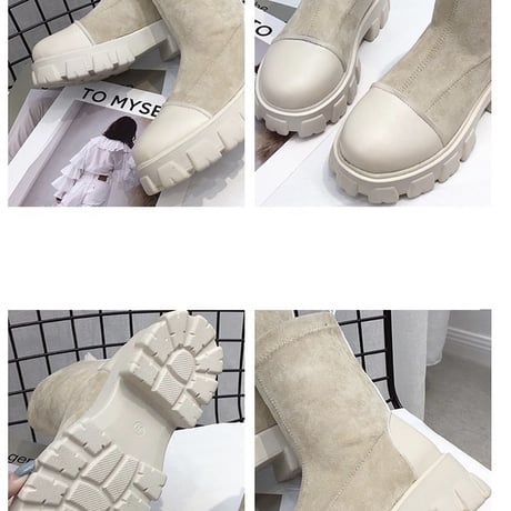 【Beigh 24.0即納】異素材mix ゴアショートブーティ 2色展開