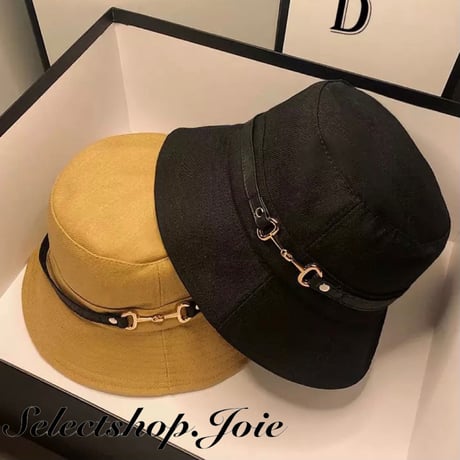 【LightBrown即納】ゴールドメタル バケットハット 3色展開