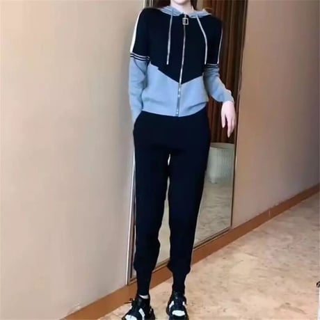 コントラストカラー ジッパーセットアップ 3色展開