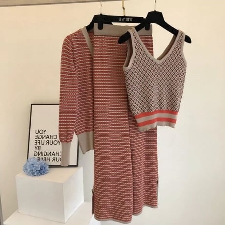 クラシカルカーディガン トップス パンツセット