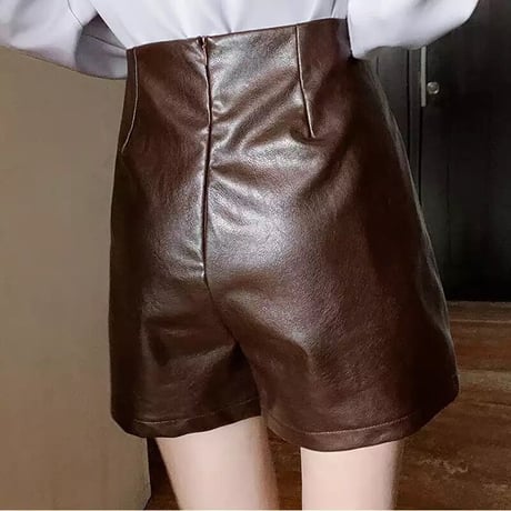 ダブルボタン プリーツスカートパンツ 2色展開