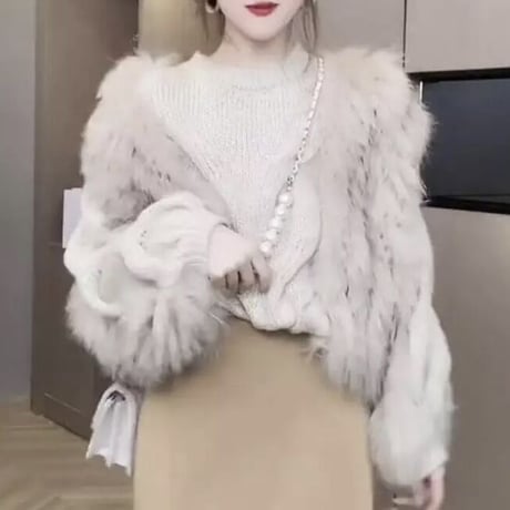 ファースリーブ ケーブルニット 5色展開