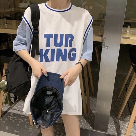 スポーティロゴ ルーズTシャツ 3色展開