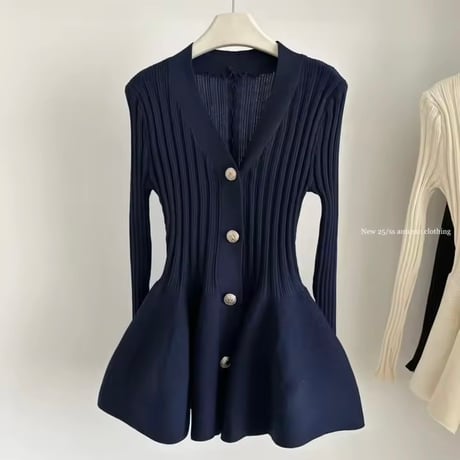 美ラインリブカーディガン 3色展開