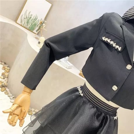 ビジュージャケット メッシュスカートセット