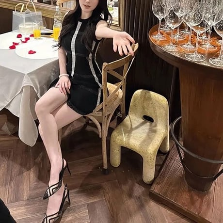 チェックノースリーブ ワンピース