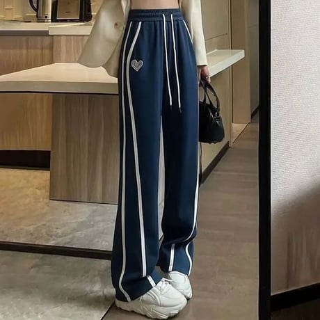 ハートワッペン ラインスウェットパンツ 6色展開