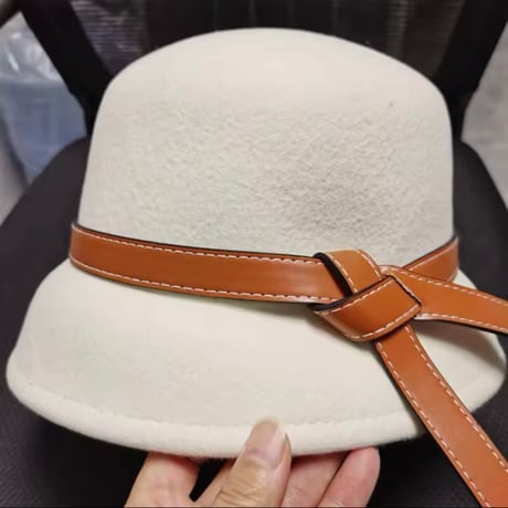 レザーベルトウールハット 2色展開