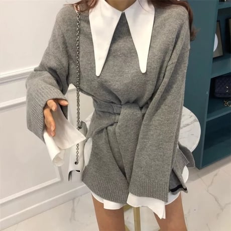 ウエストマークニット 2色展開