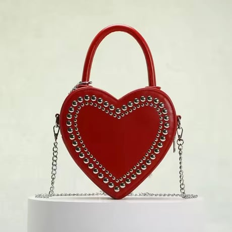 スタッズハートチェーンバッグ 2色展開