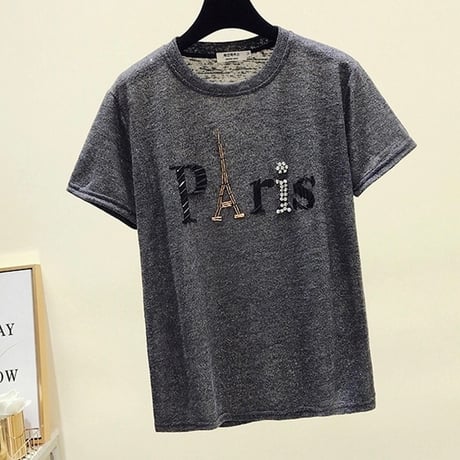 ビーズParisロゴTシャツ 4色展開