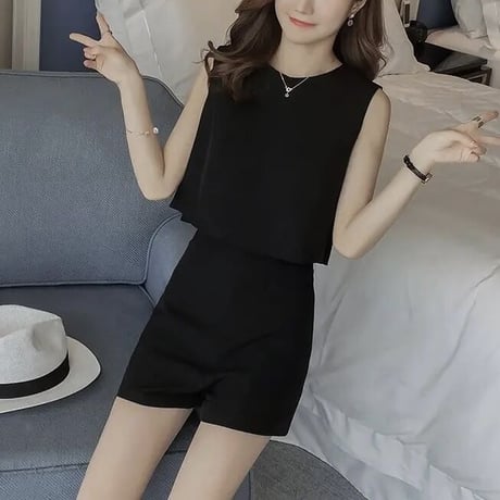 バックリボン ノースリーブセットアップ 2色展開
