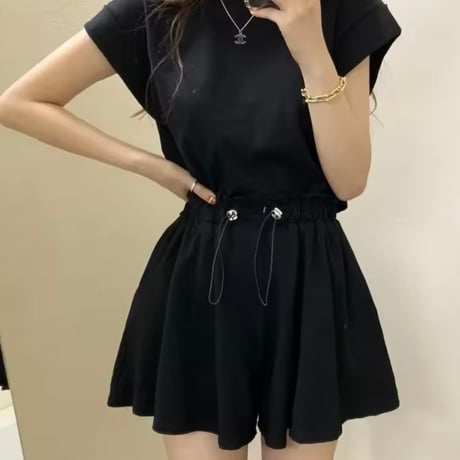 バックリボントップスパンツセット 2色展開