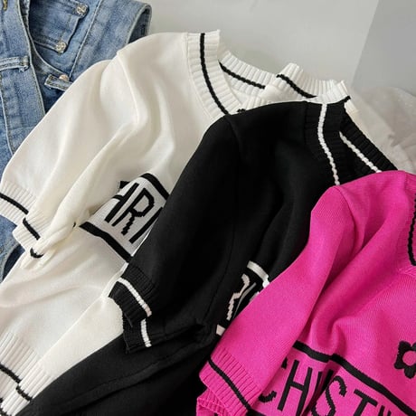 ロゴボーダー サマーニット 3色展開