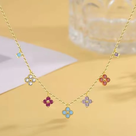 カラフルフラワーネックレス ブレスレット