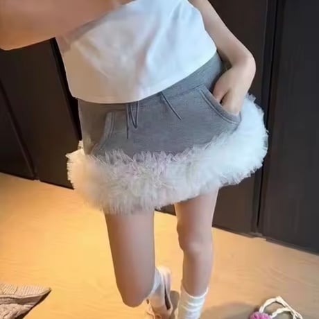 チュールヘムスカート