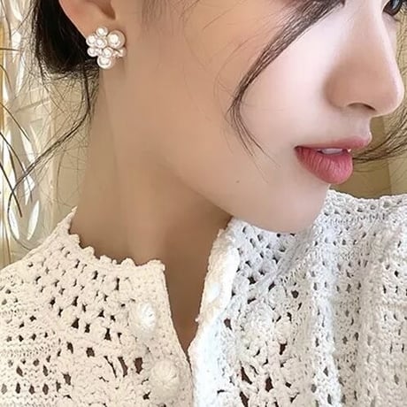 ボリュームパール ビジューピアス
